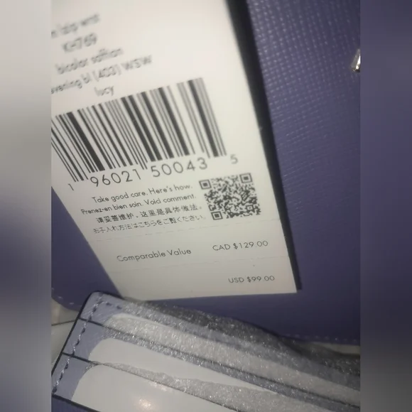 New Kate Spade Lucy Small L Zip Wristlet  & Matching Madison Card Case & Earring - Picture 4 of 11